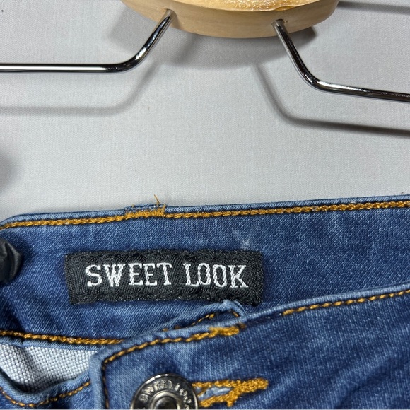 Sweet Look Jeans Wide Leg Women Juniors Mid Rise Blue Size 9 - Picture 4 of 11